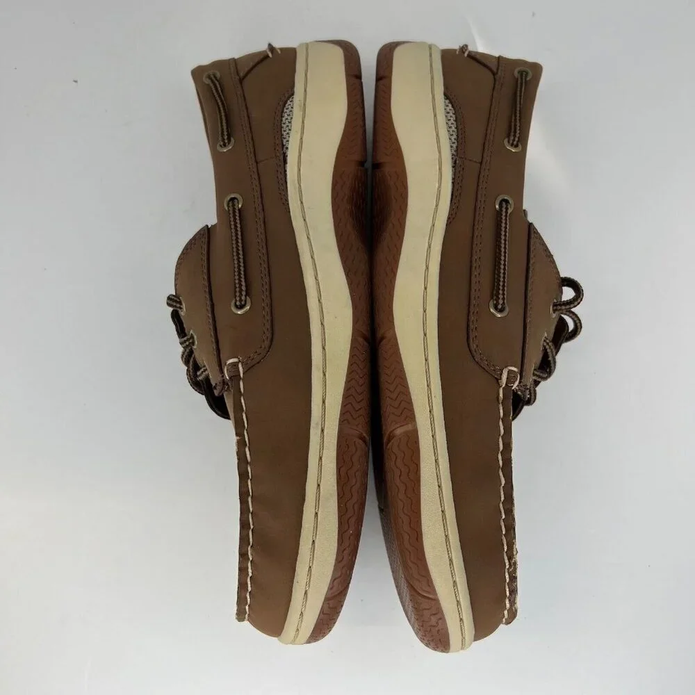 St John's Bay Mens 0168050 Brown Classic Slip On Size 9.5 M Boat Shoes